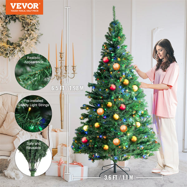 VEVOR 6.5ft Pre-Lit Christmas Tree