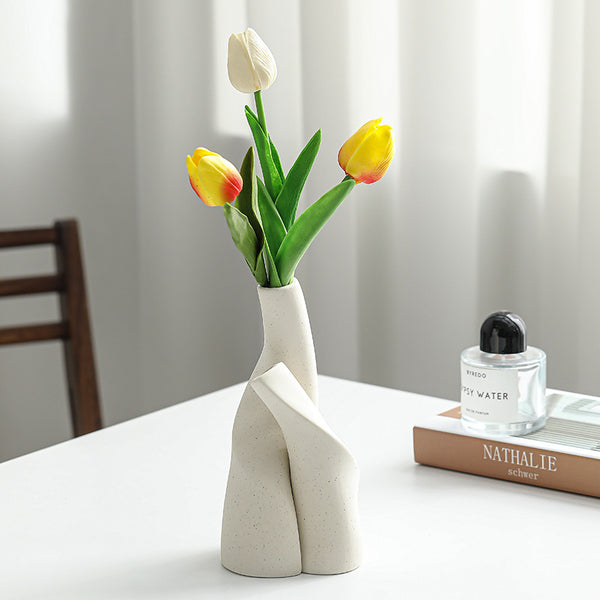 Elegant Double-Shaped Ceramic Vase Set