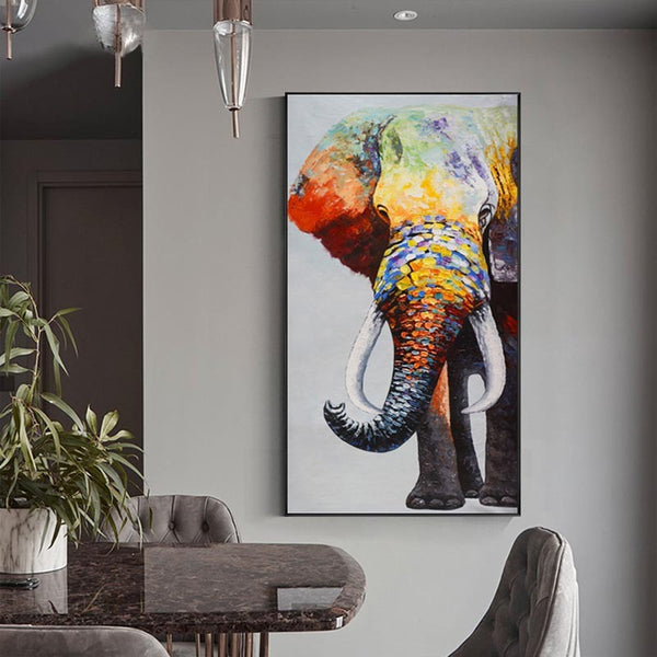 Abstract Canvas Elephant Painting