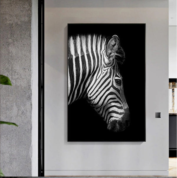 Black And White Canvas Zebra Poster