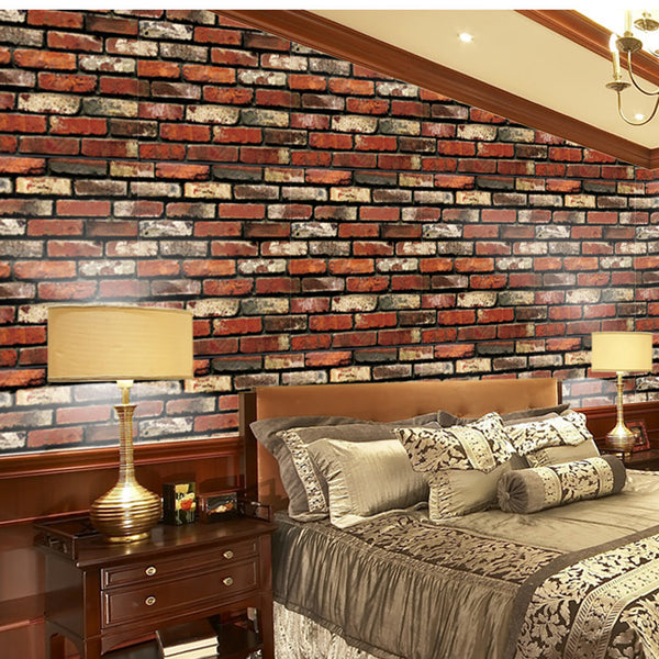 Self-Adhesive Retro Brick PVC Wallpaper