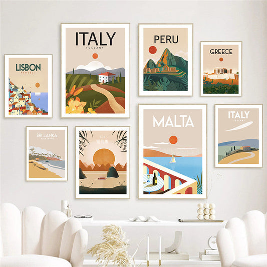 Travel City Canvas Painting
