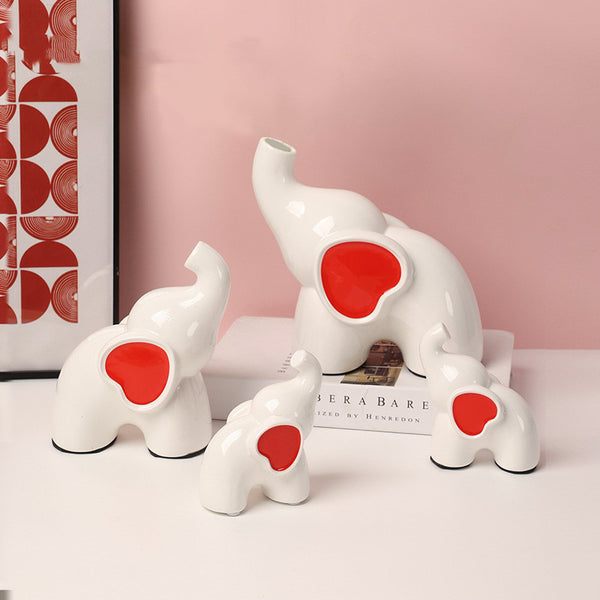 Ceramic Baby Love Elephant Figurine